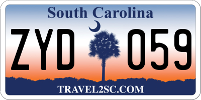 SC license plate ZYD059