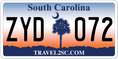 SC license plate ZYD072