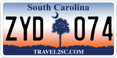 SC license plate ZYD074