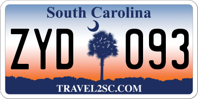 SC license plate ZYD093