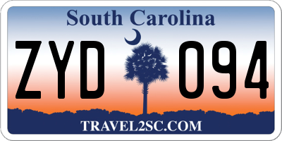 SC license plate ZYD094