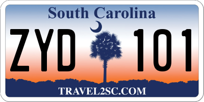SC license plate ZYD101