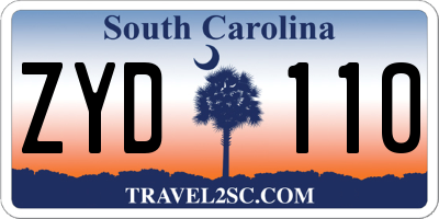 SC license plate ZYD110