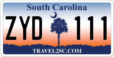 SC license plate ZYD111