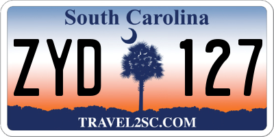 SC license plate ZYD127
