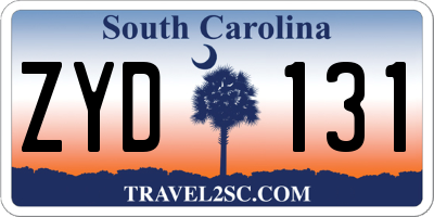 SC license plate ZYD131