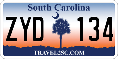 SC license plate ZYD134