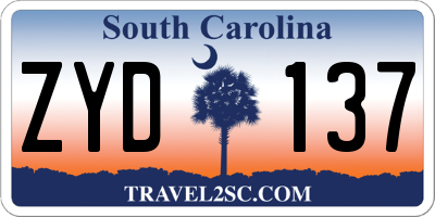 SC license plate ZYD137