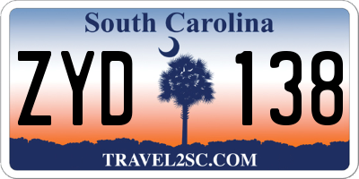 SC license plate ZYD138