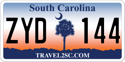 SC license plate ZYD144