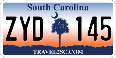 SC license plate ZYD145