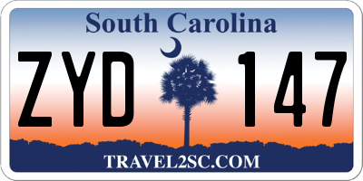 SC license plate ZYD147