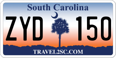 SC license plate ZYD150
