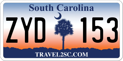 SC license plate ZYD153