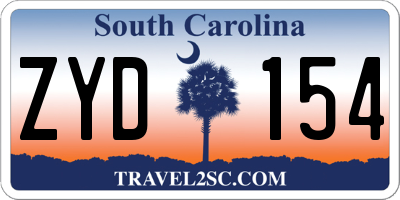 SC license plate ZYD154