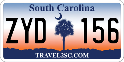 SC license plate ZYD156