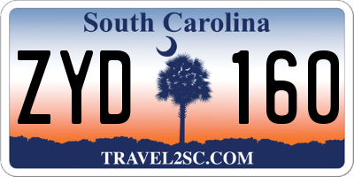 SC license plate ZYD160
