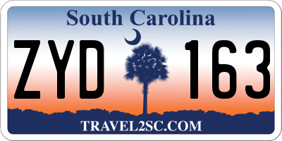 SC license plate ZYD163