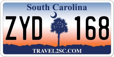 SC license plate ZYD168