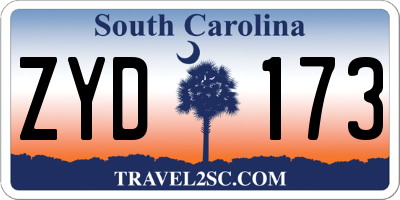 SC license plate ZYD173