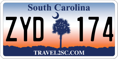 SC license plate ZYD174