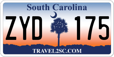 SC license plate ZYD175