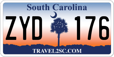 SC license plate ZYD176