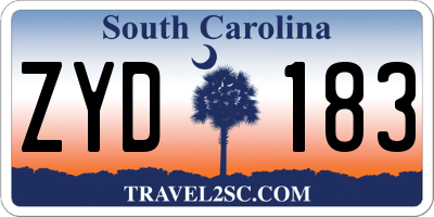 SC license plate ZYD183