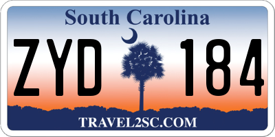 SC license plate ZYD184