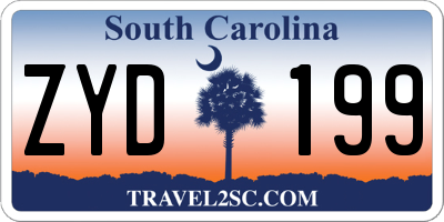 SC license plate ZYD199
