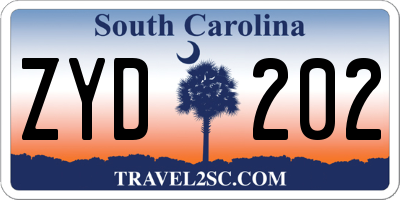 SC license plate ZYD202