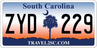 SC license plate ZYD229