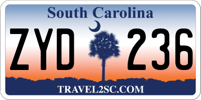 SC license plate ZYD236