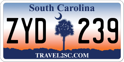 SC license plate ZYD239