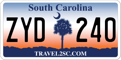 SC license plate ZYD240