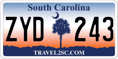 SC license plate ZYD243