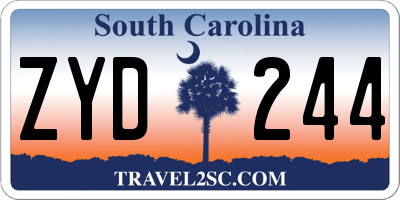 SC license plate ZYD244