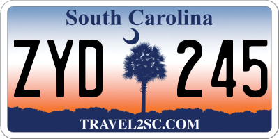 SC license plate ZYD245