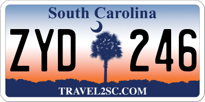 SC license plate ZYD246