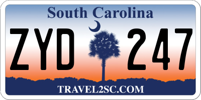 SC license plate ZYD247