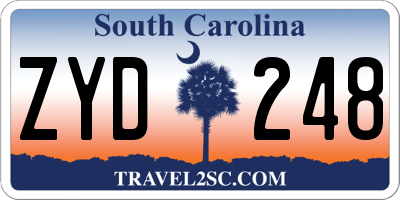 SC license plate ZYD248