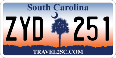 SC license plate ZYD251