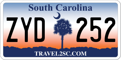 SC license plate ZYD252