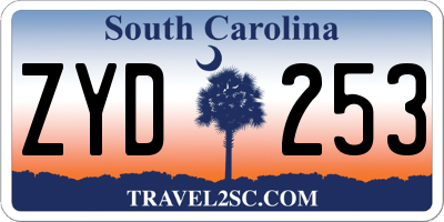 SC license plate ZYD253