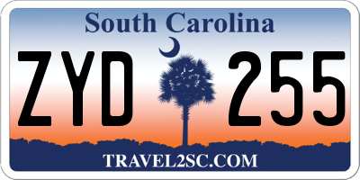 SC license plate ZYD255