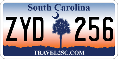 SC license plate ZYD256