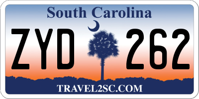 SC license plate ZYD262