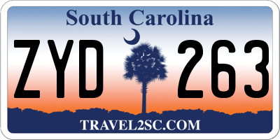 SC license plate ZYD263