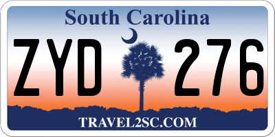 SC license plate ZYD276