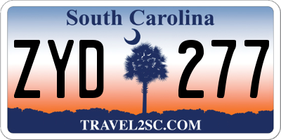 SC license plate ZYD277